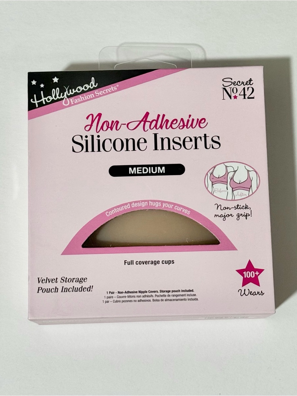 ✨NEW✨Hollywood Fashion Secrets Non-Adhesive Silicone Inserts - Medium